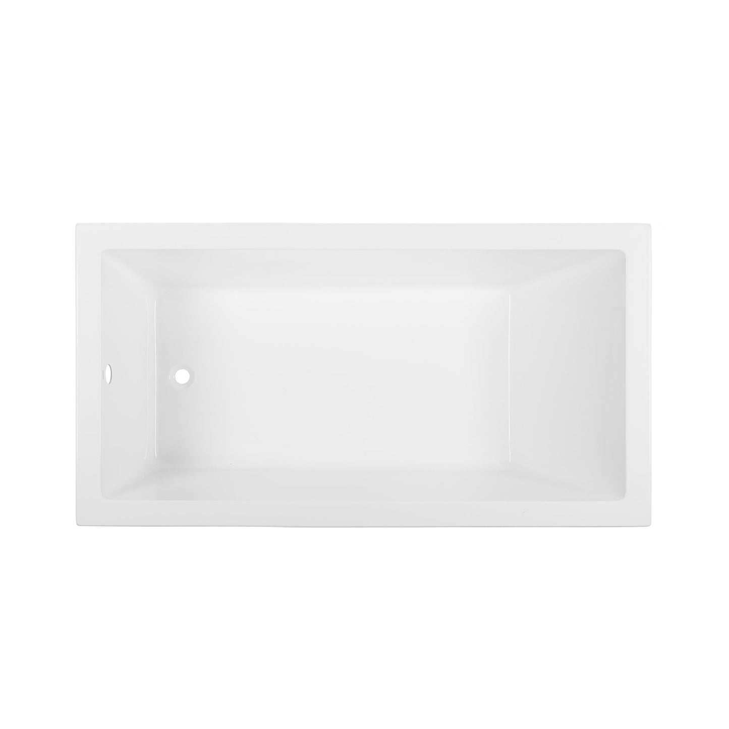 Swiss Madison Voltaire 66" x 36" White Reversible Drain Drop-In Bathtub With Adjustable Feet