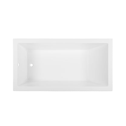 Swiss Madison Voltaire 66" x 36" White Reversible Drain Drop-In Bathtub With Adjustable Feet