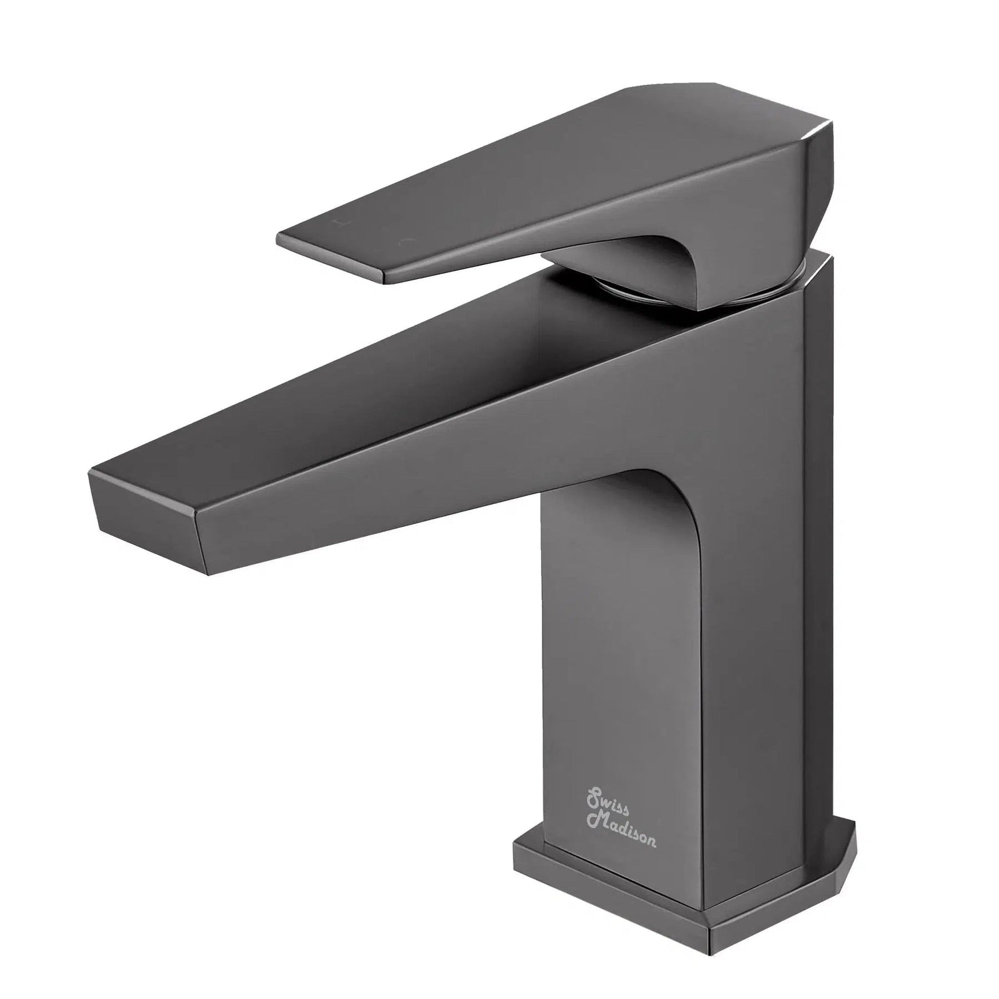 Swiss Madison Voltaire 7" Gunmetal Gray Single Hole Bathroom Faucet With Flow Rate of 1.5 GPM
