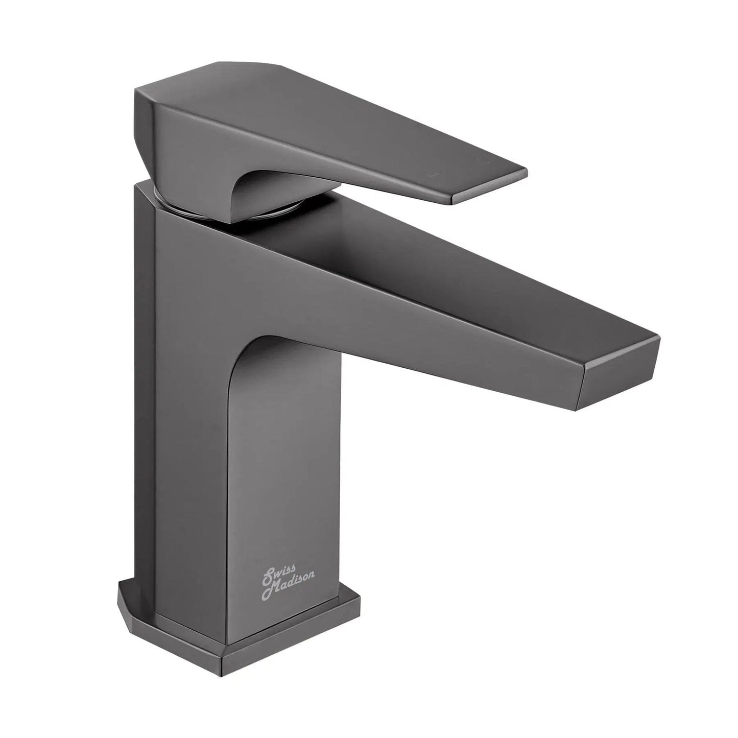 Swiss Madison Voltaire 7" Gunmetal Gray Single Hole Bathroom Faucet With Flow Rate of 1.5 GPM