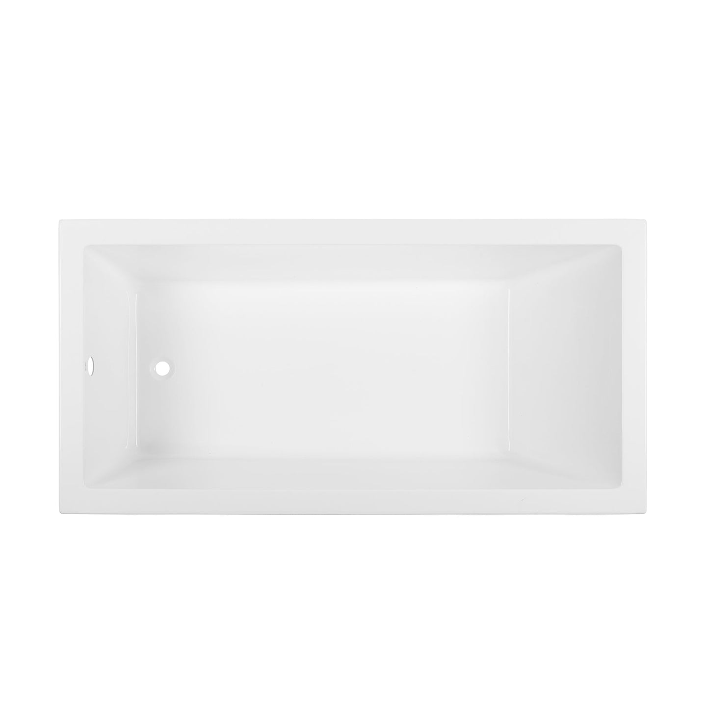 Swiss Madison Voltaire 72" x 36" White Reversible Drain Drop-In Bathtub With Adjustable Feet