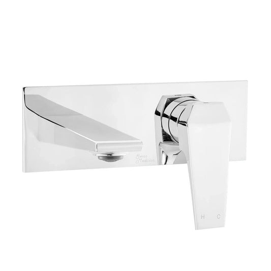 Swiss Madison Voltaire 9" Chrome Two Hole Wall-Mounted Bathroom Faucet With Single Lever Handle and 1.5 GPM Flow Rate