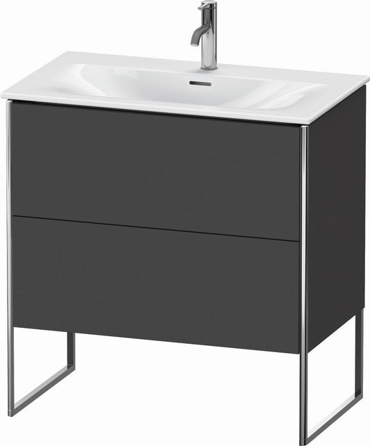 Duravit XSquare 32" Graphite Two Drawer Floorstanding Vanity Unit (XS452404949)