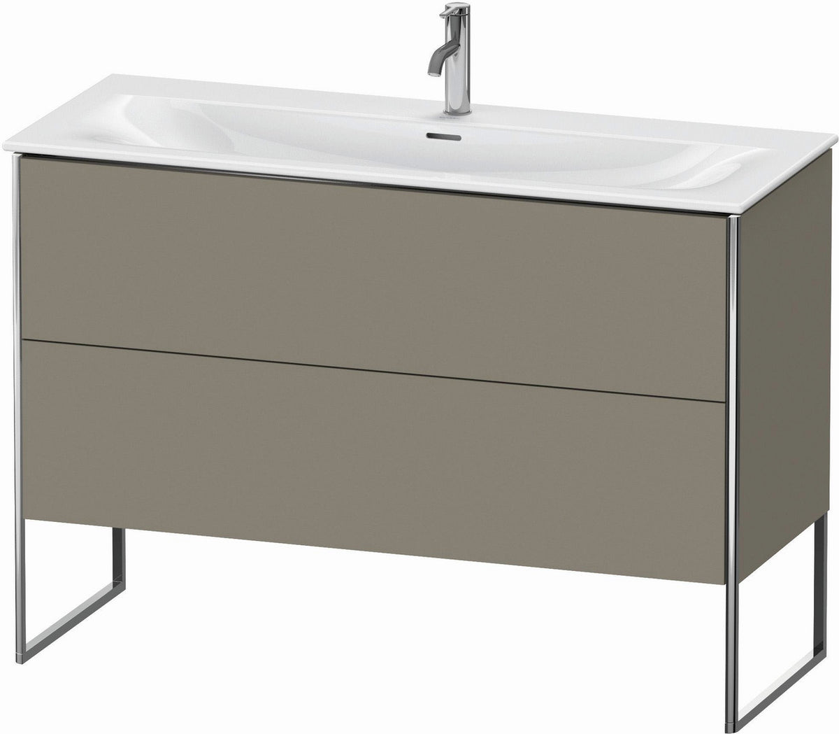 Duravit XSquare 48" Stone Gray Two Drawer Floorstanding Vanity Unit (XS452609292)