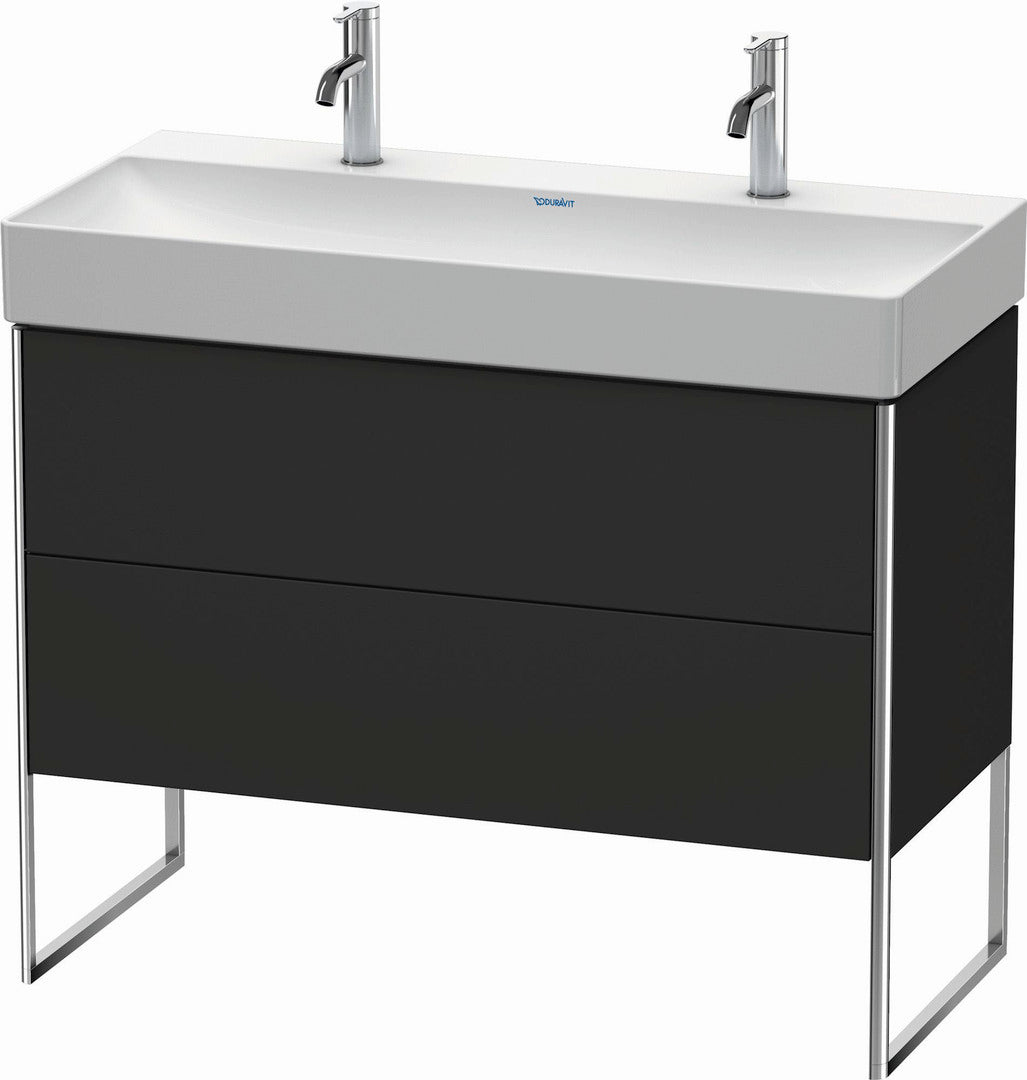 Duravit XSquare 39" Graphite Two Drawer Floorstanding Vanity Unit (XS444408080)