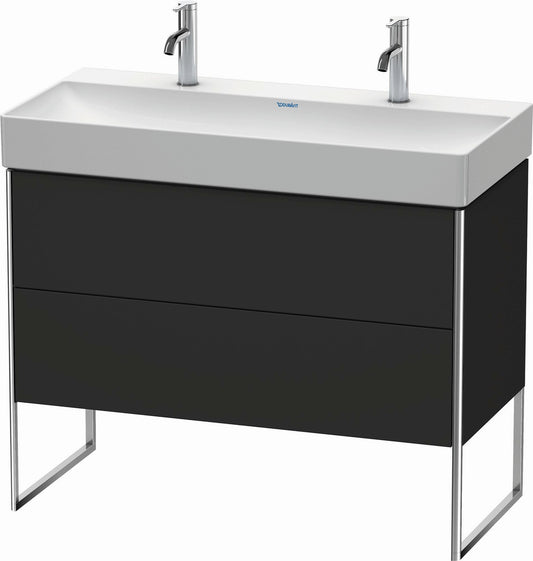 Duravit XSquare 39" Graphite Two Drawer Floorstanding Vanity Unit (XS444408080)