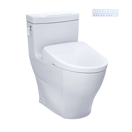 TOTO Aimes Cotton 1.28 GPF Auto Flush One-Piece Toilet With S7 Washlet +