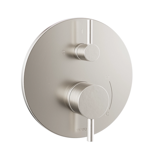 TOTO Brushed Nickel Round Pressure Balance Valve With Diverter Trim