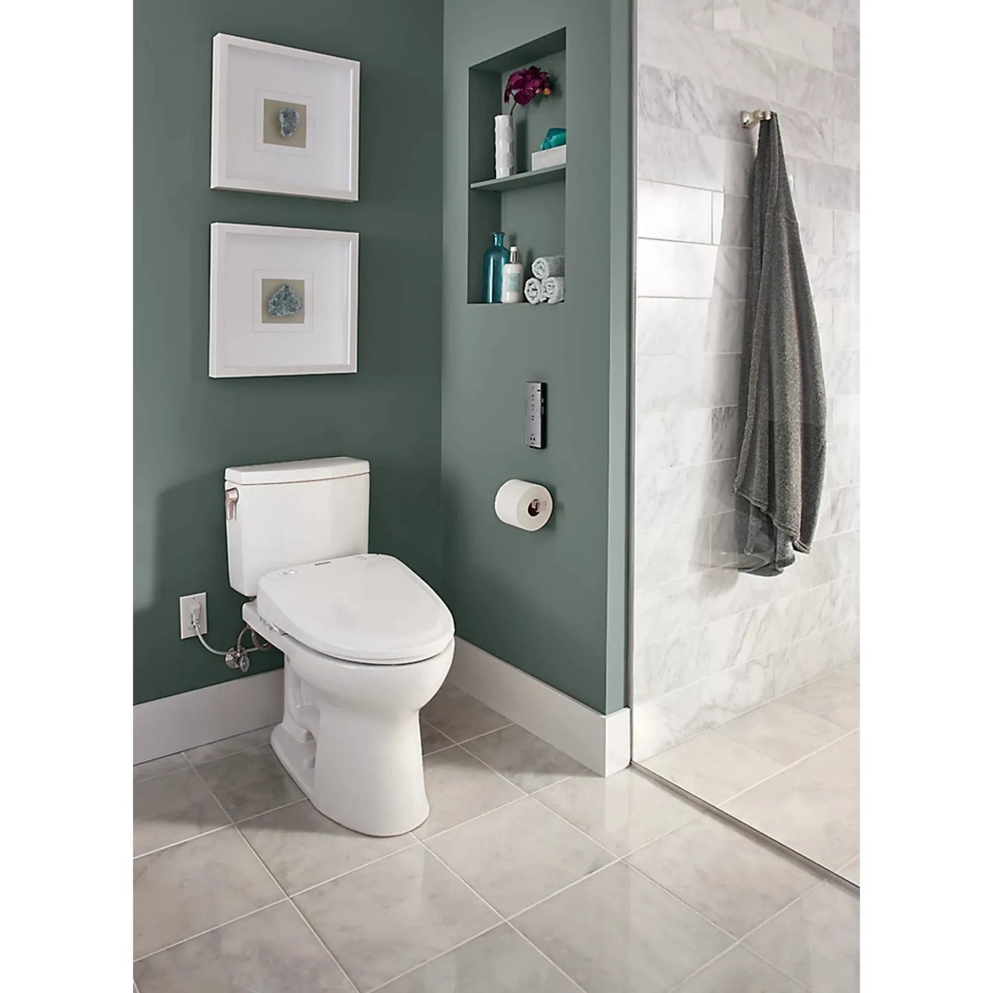 TOTO Drake II Cotton Left Lever 1G Elongated Bowl Two Piece Toilet