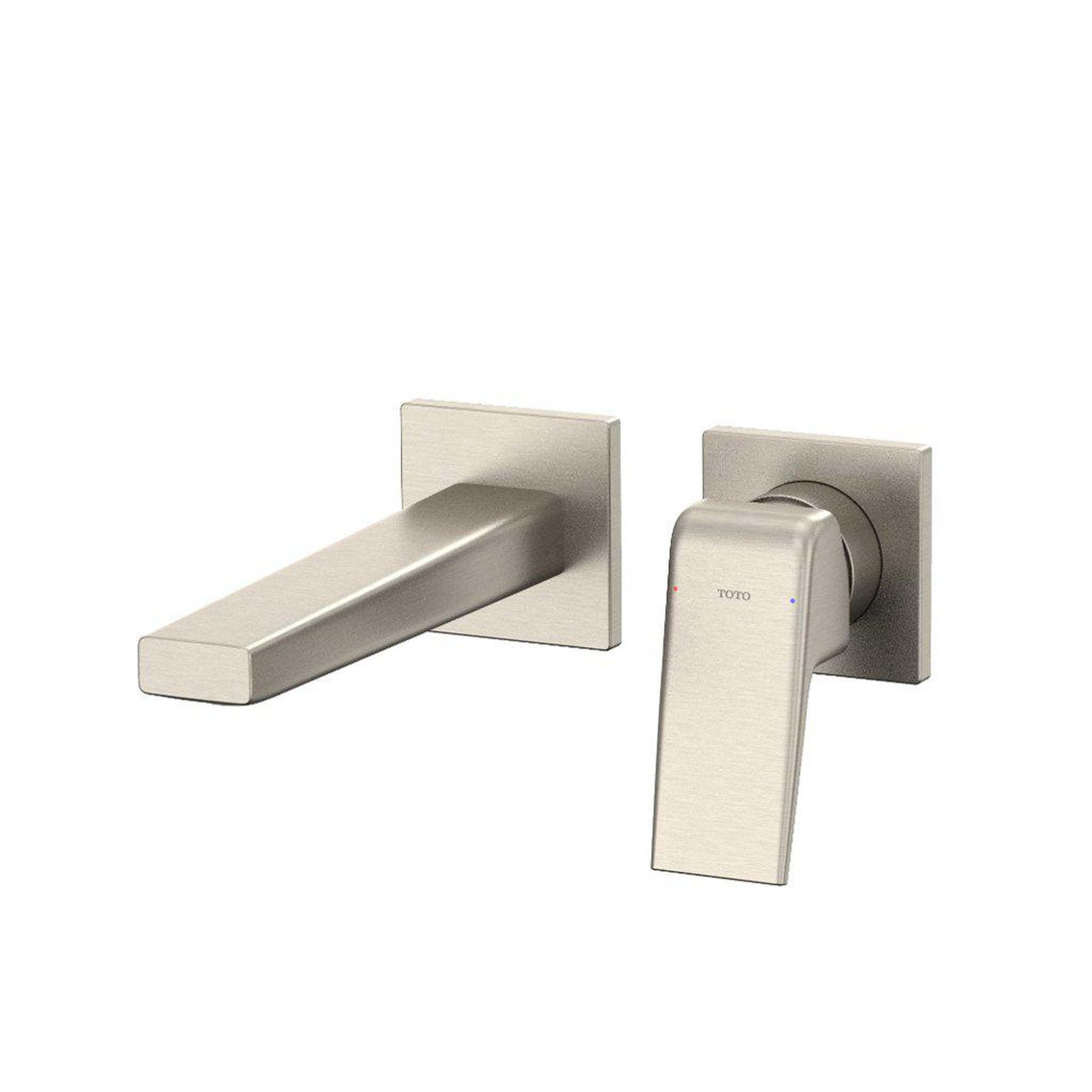 TOTO GB 1.2 GPM Brushed Nickel Single-Handle Short Wall-Mounted Bathroom Sink Faucet With Comfort Glide