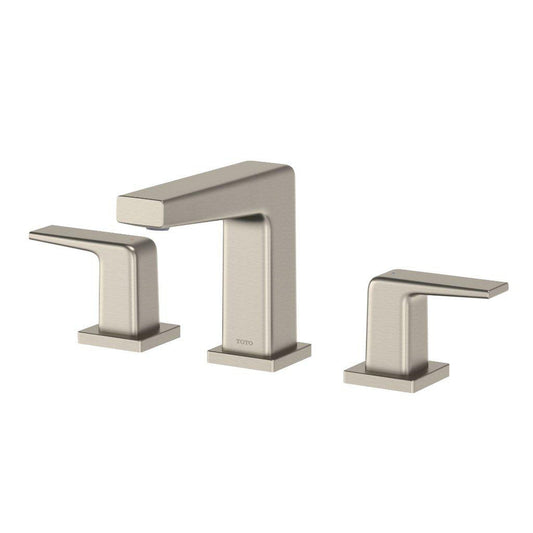 TOTO GB 1.2 GPM Brushed Nickel Two-Handle Widespread Bathroom Sink Faucet With Drain Assembly