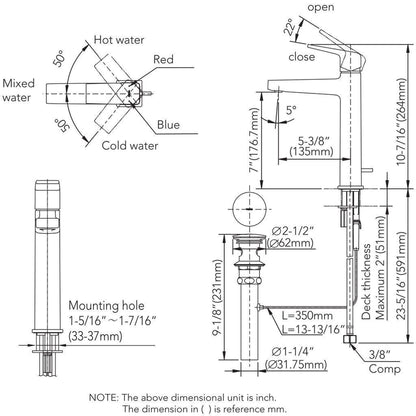 TOTO GB 1.2 GPM Polished Bronze Single-Handle Semi-Vessel Bathroom Sink Faucet With Drain Assembly and Comfort Glide