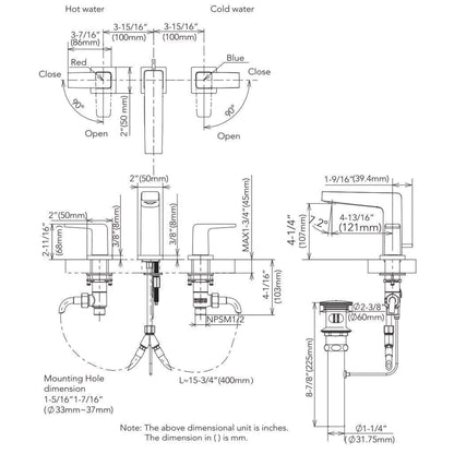 TOTO GB 1.2 GPM Polished Chrome Two-Handle Widespread Bathroom Sink Faucet With Drain Assembly