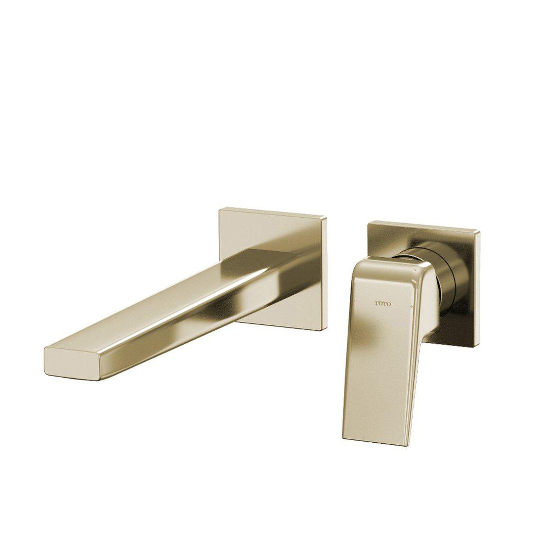 TOTO GB 1.2 GPM Polished French Gold Single-Handle Long Wall-Mounted Bathroom Sink Faucet With Comfort Glide