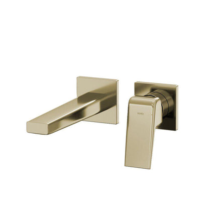 TOTO GB 1.2 GPM Polished French Gold Single-Handle Short Wall-Mounted Bathroom Sink Faucet With Comfort Glide