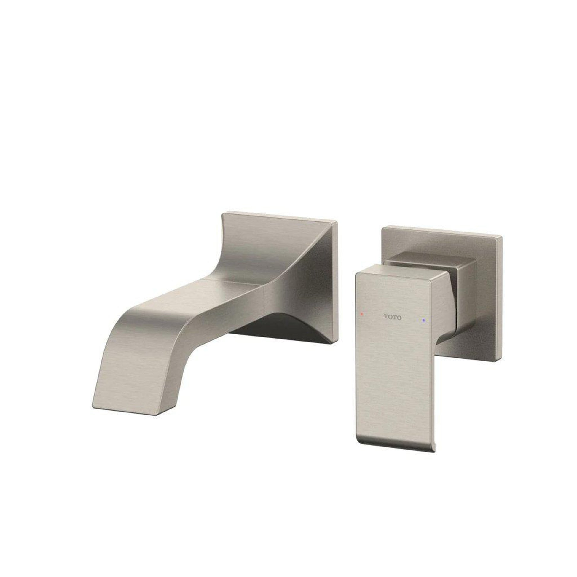 TOTO GC Brushed Nickel 1.2 GPM Single-Handle Wall-Mounted Short Bathroom Sink Faucet With Comfort Glide