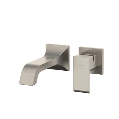 TOTO GC Brushed Nickel 1.2 GPM Single-Handle Wall-Mounted Short Bathroom Sink Faucet With Comfort Glide