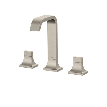 TOTO GC Brushed Nickel 1.2 GPM Two-Handle Widespread Bathroom Sink Faucet With Drain Assembly