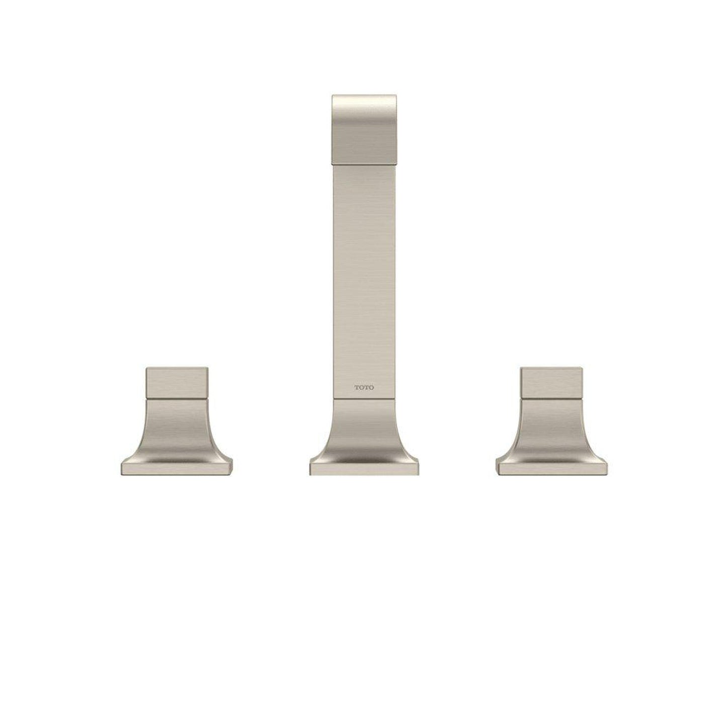 TOTO GC Brushed Nickel 1.2 GPM Two-Handle Widespread Bathroom Sink Faucet With Drain Assembly