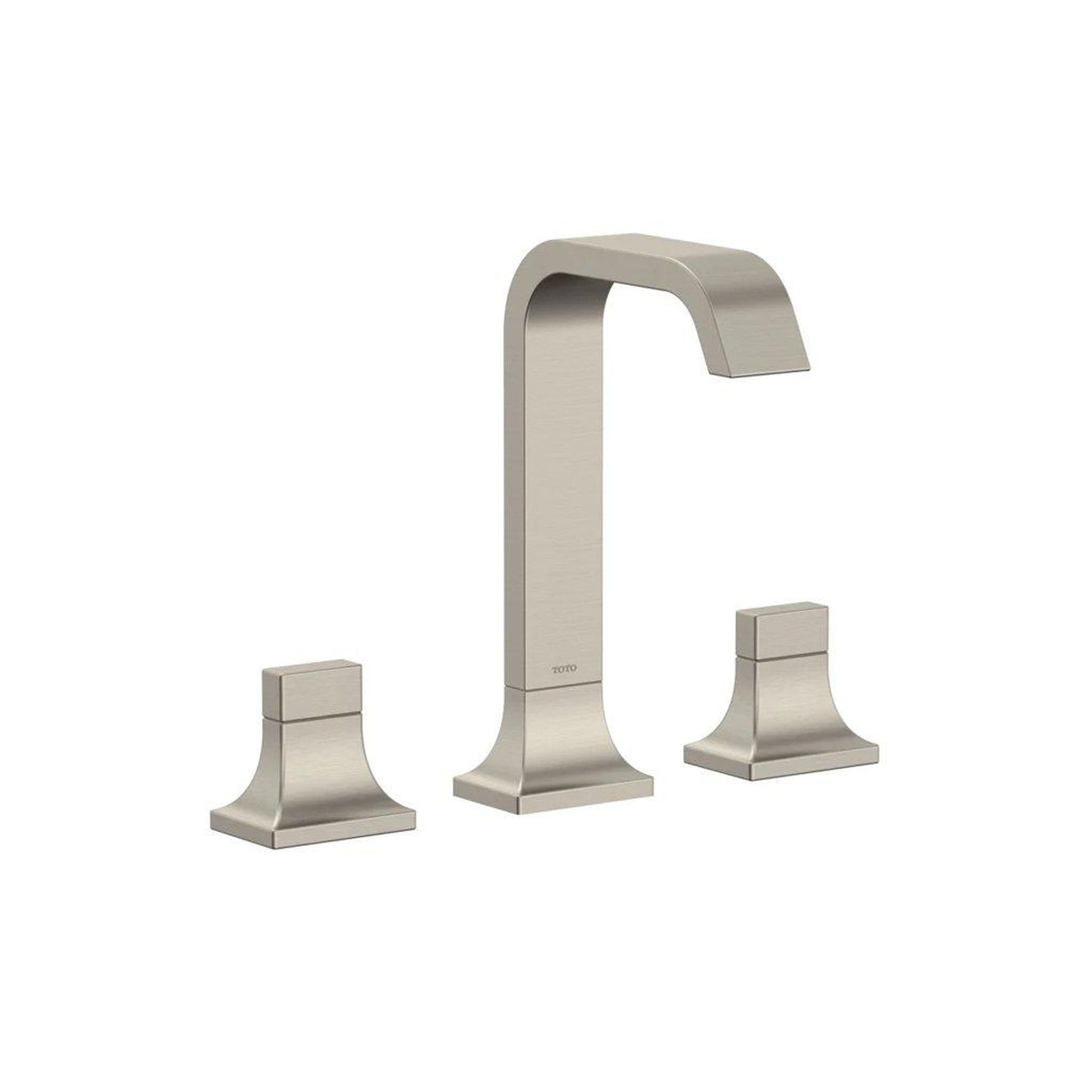 TOTO GC Brushed Nickel 1.2 GPM Two-Handle Widespread Bathroom Sink Faucet With Drain Assembly
