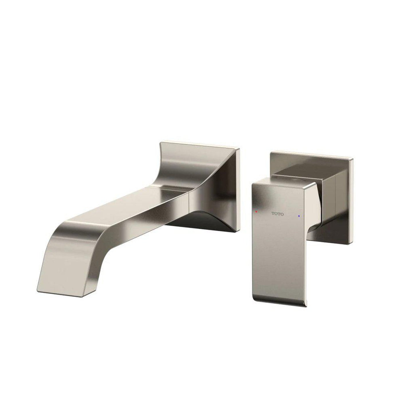 TOTO GC Polished Nickel 1.2 GPM Single-Handle Wall-Mounted Long Bathroom Sink Faucet With Comfort Glide