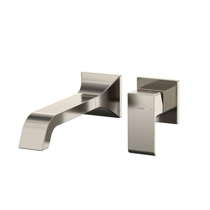 TOTO GC Polished Nickel 1.2 GPM Single-Handle Wall-Mounted Long Bathroom Sink Faucet With Comfort Glide