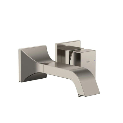 TOTO GC Polished Nickel 1.2 GPM Single-Handle Wall-Mounted Short Bathroom Sink Faucet With Comfort Glide