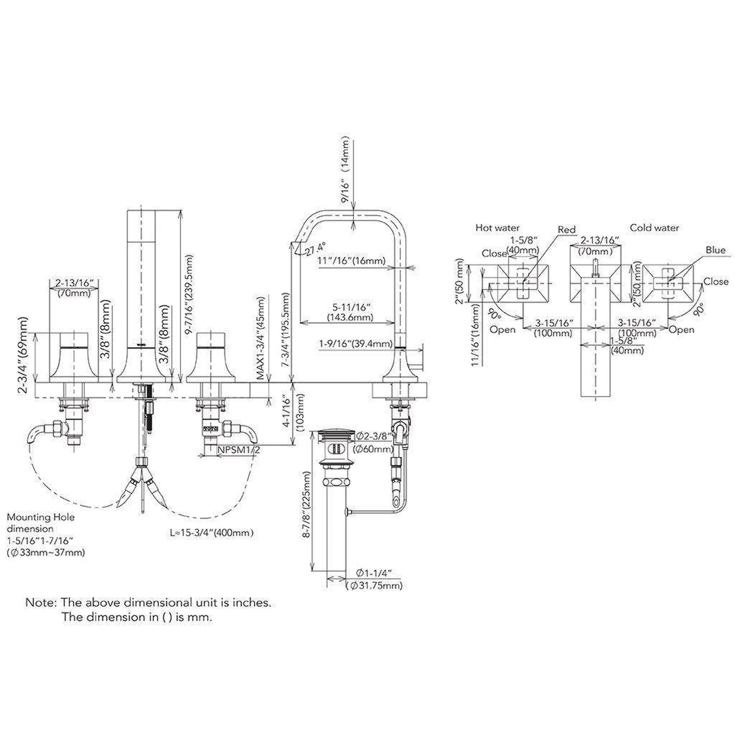 TOTO GC Polished Nickel 1.2 GPM Two-Handle Widespread Bathroom Sink Faucet With Drain Assembly