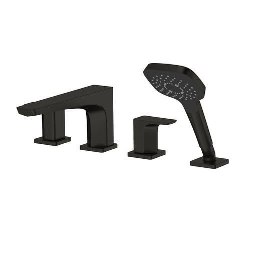 TOTO GE Matte Black Four-Hole Roman Tub Filler Trim