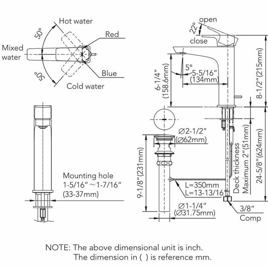 TOTO GE Polished Bronze 1.2 GPM Single-Handle Semi-Vessel Bathroom Sink Faucet With Comfort Glide