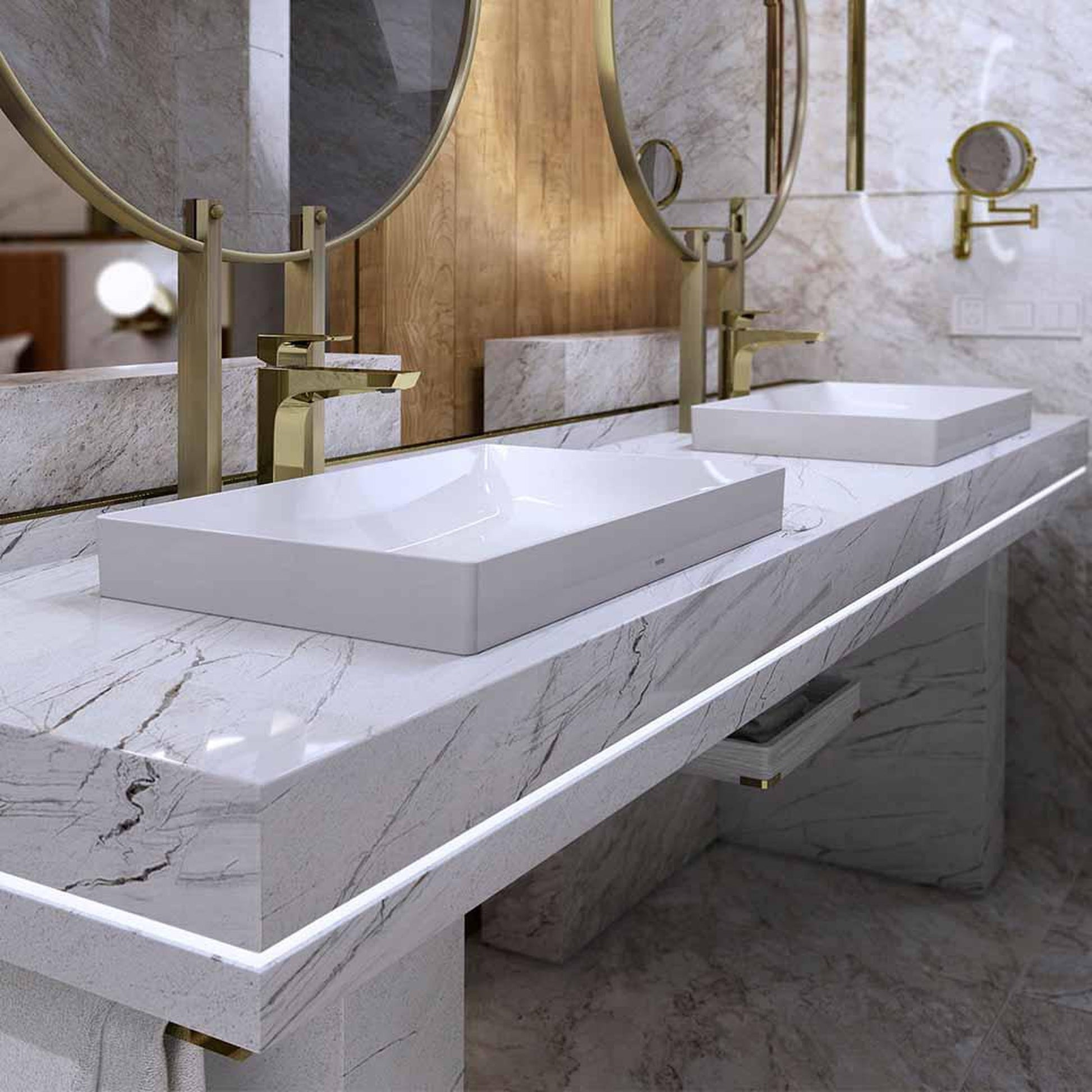 TOTO GE Polished French Gold 1.2 GPM Single-Handle Semi-Vessel Bathroom Sink Faucet With Comfort Glide