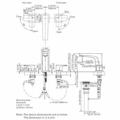 TOTO GE Polished Nickel 1.2 GPM Two-Handle Widespread Bathroom Sink Faucet With Drain Assembly