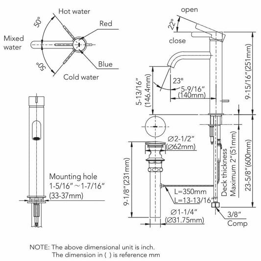 TOTO GF Polished Bronze 1.2 GPM Single-Handle Semi-Vessel Bathroom Sink Faucet With Comfort Glide