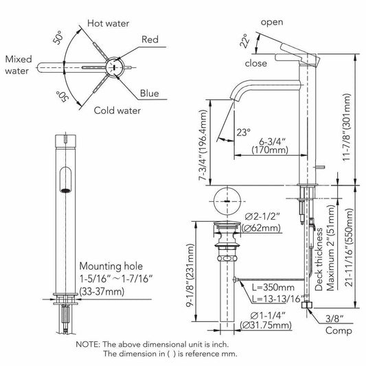 TOTO GF Polished French Gold 1.2 GPM Single-Handle Vessel Bathroom Sink Faucet With Comfort Glide
