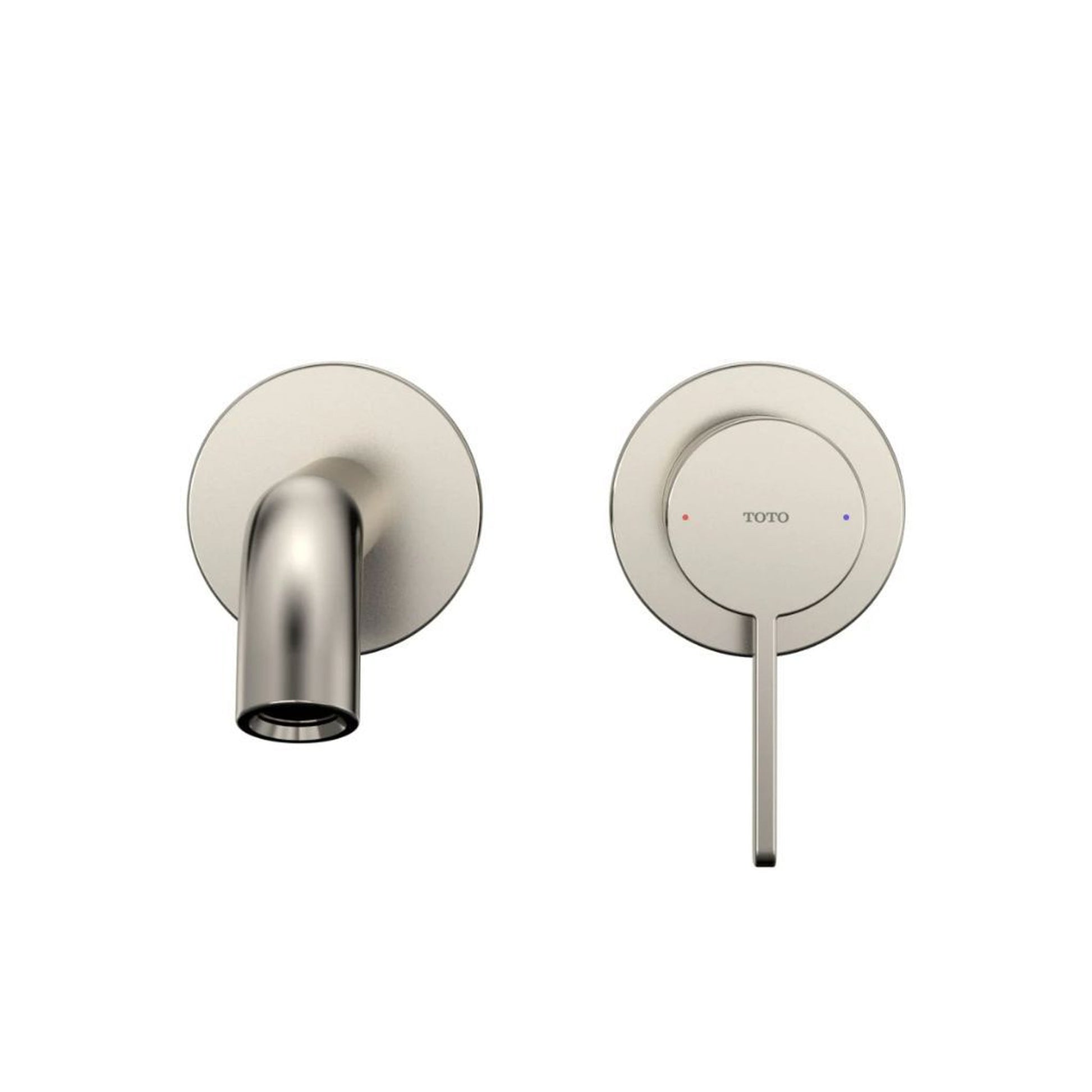 TOTO GF Polished Nickel 1.2 GPM Single-Handle Long Wall-Mounted Bathroom Sink Faucet With Comfort Glide