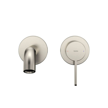 TOTO GF Polished Nickel 1.2 GPM Single-Handle Long Wall-Mounted Bathroom Sink Faucet With Comfort Glide