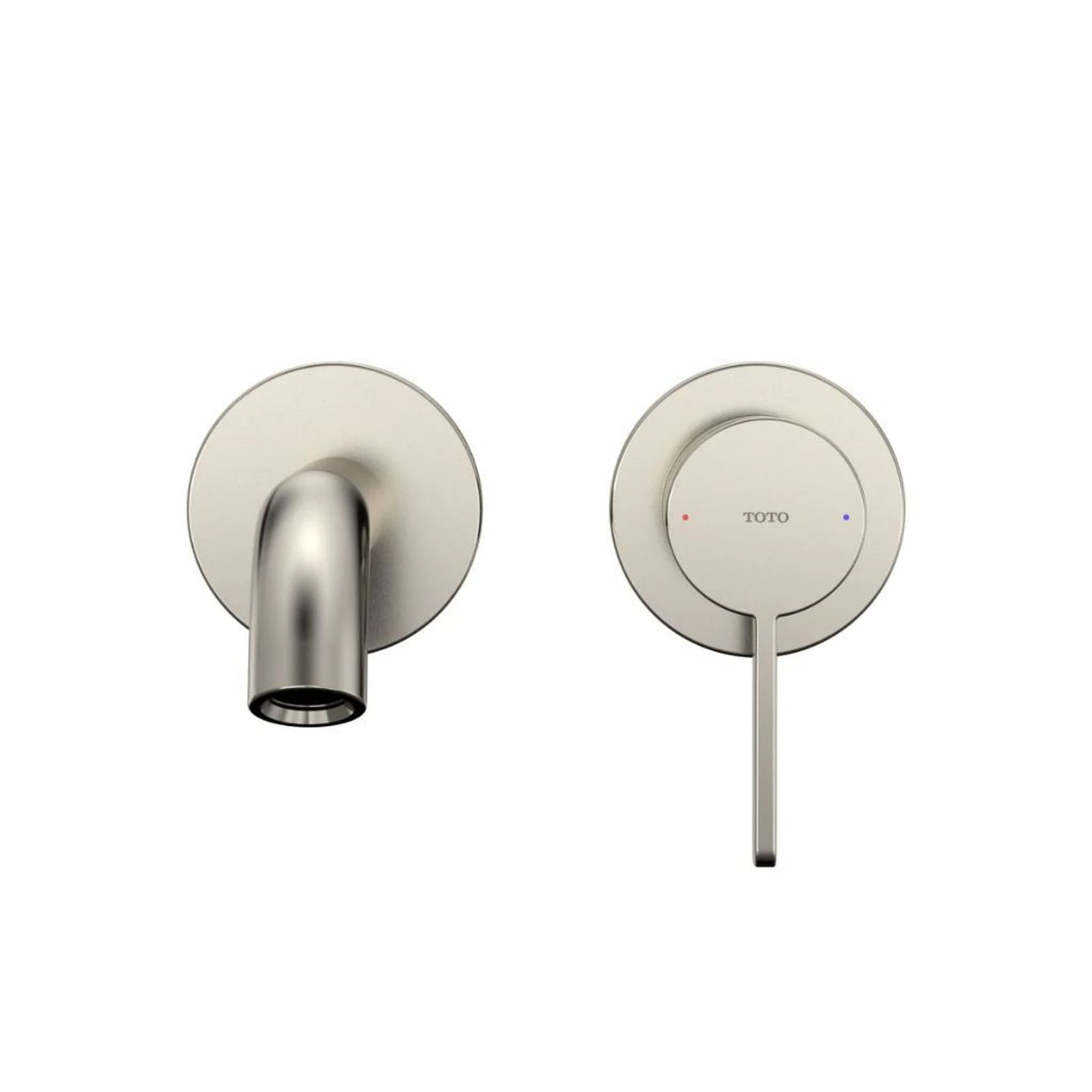 TOTO GF Polished Nickel 1.2 GPM Single-Handle Short Wall-Mounted Bathroom Sink Faucet With Comfort Glide