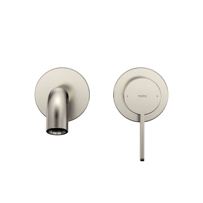 TOTO GF Polished Nickel 1.2 GPM Single-Handle Short Wall-Mounted Bathroom Sink Faucet With Comfort Glide