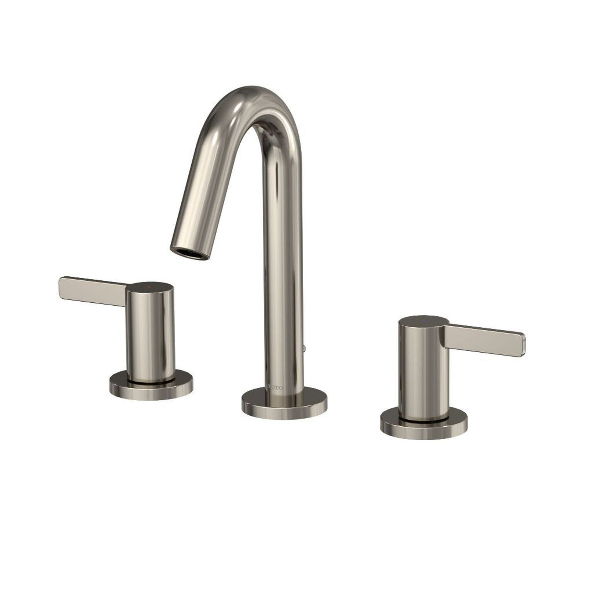 TOTO GF Polished Nickel 1.2 GPM Two-Handle Widespread Lever Handle Bathroom Sink Faucet With Drain Assembly