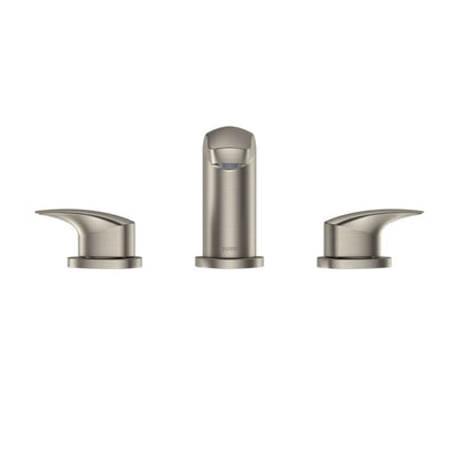 TOTO GM 1.2 GPM Brushed Nickel Two-Handle Widespread Bathroom Sink Faucet With Drain Assembly