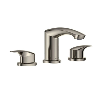 TOTO GM 1.2 GPM Polished Nickel Two-Handle Widespread Bathroom Sink Faucet With Drain Assembly