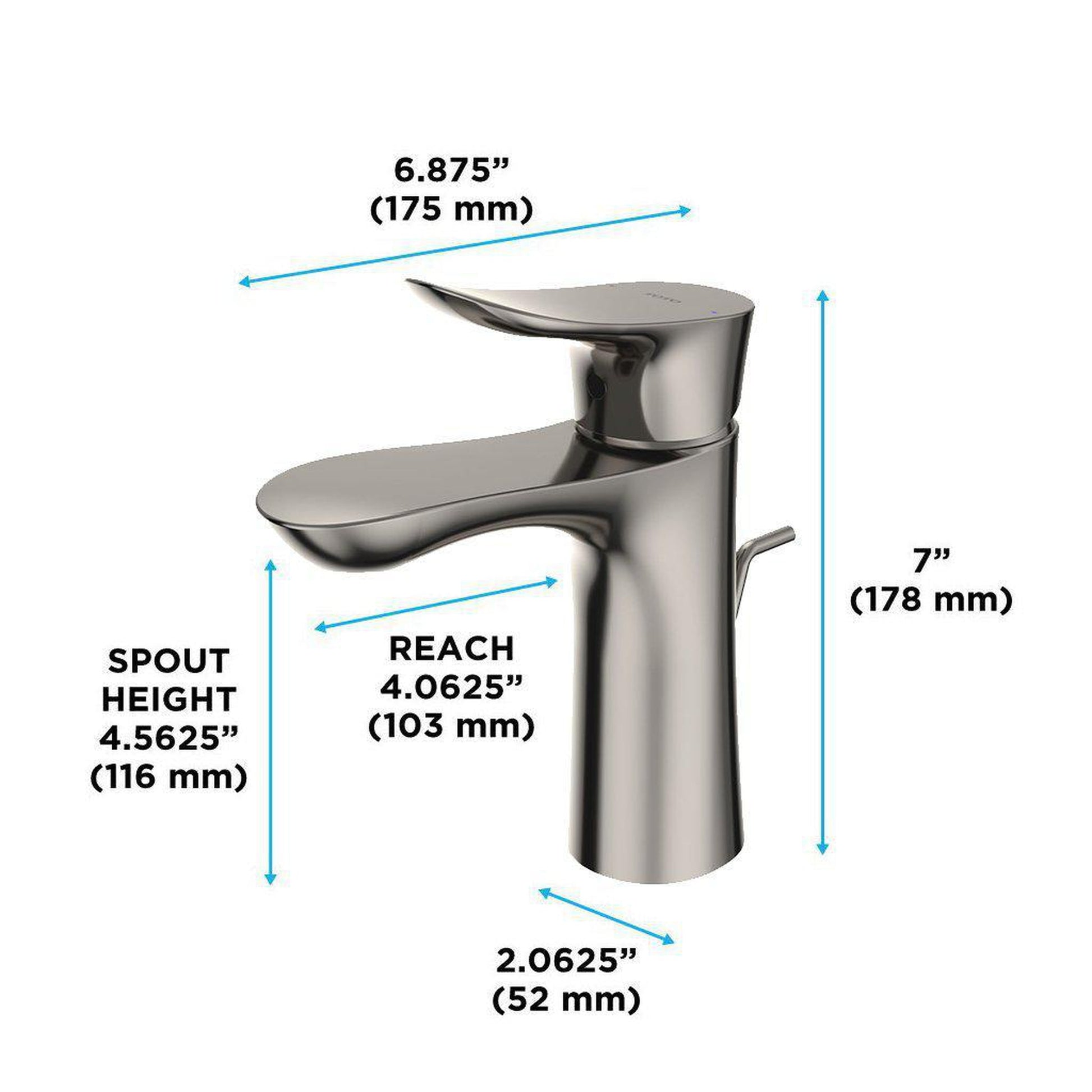 TOTO GO 1.2 GPM Brushed Nickel Single-Handle Bathroom Sink Faucet With Comfort Glide
