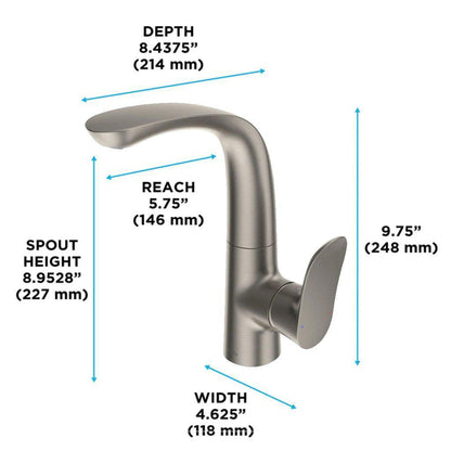 TOTO GO 1.2 GPM Brushed Nickel Single-Hole Side Handle Bathroom Sink Faucet With Comfort Glide