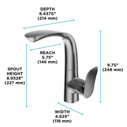 TOTO GO 1.2 GPM Polished Nickel Single-Hole Side Handle Bathroom Sink Faucet With Comfort Glide