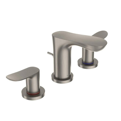 TOTO GO Brushed Nickel 1.2 GPM Two-Handle Widespread Bathroom Sink Faucet With Drain Assembly