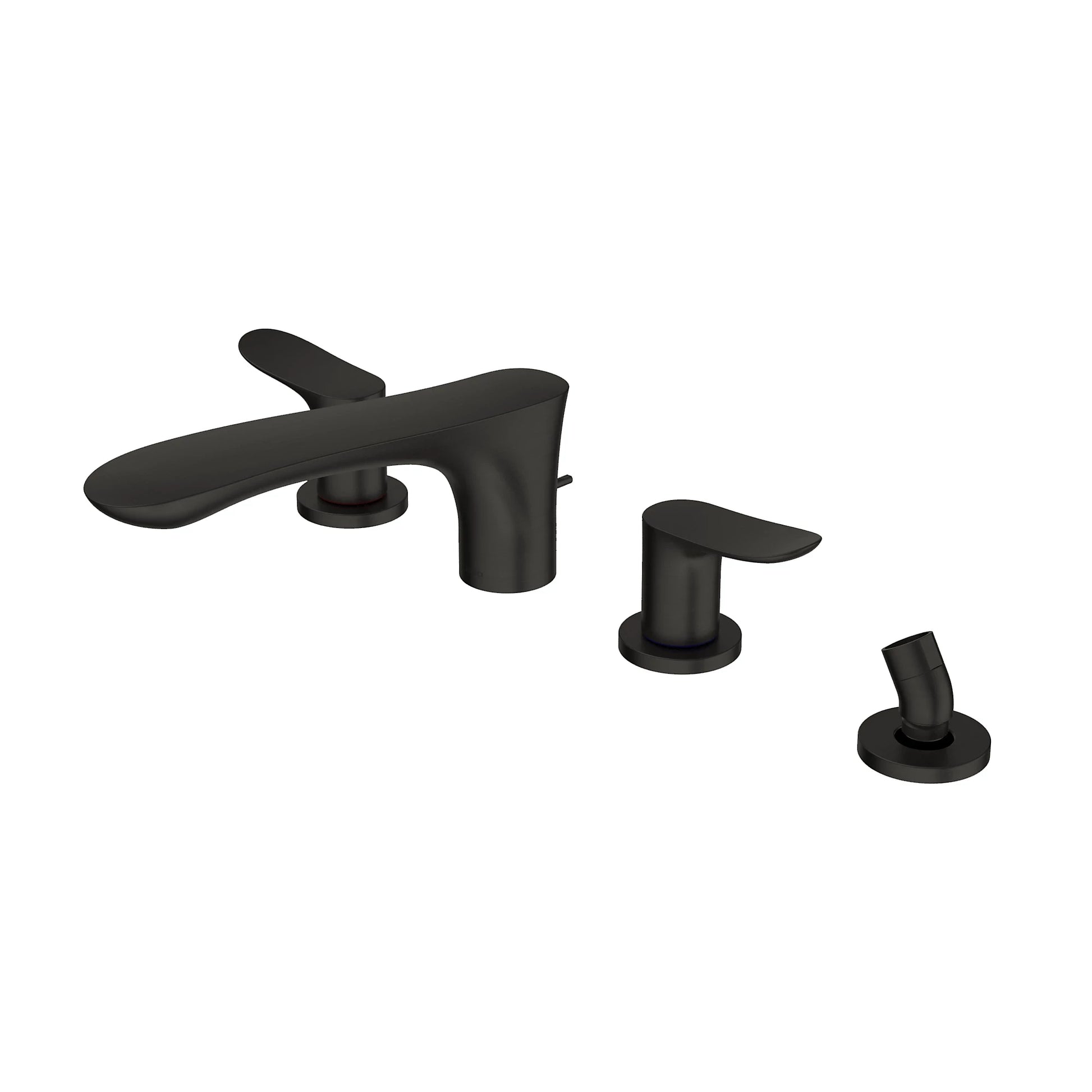 TOTO GO Matte Black Four-Hole Roman Tub Filler Trim