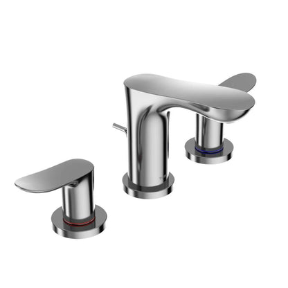 TOTO GO Polished Chrome 1.2 GPM Two-Handle Widespread Bathroom Sink Faucet With Drain Assembly