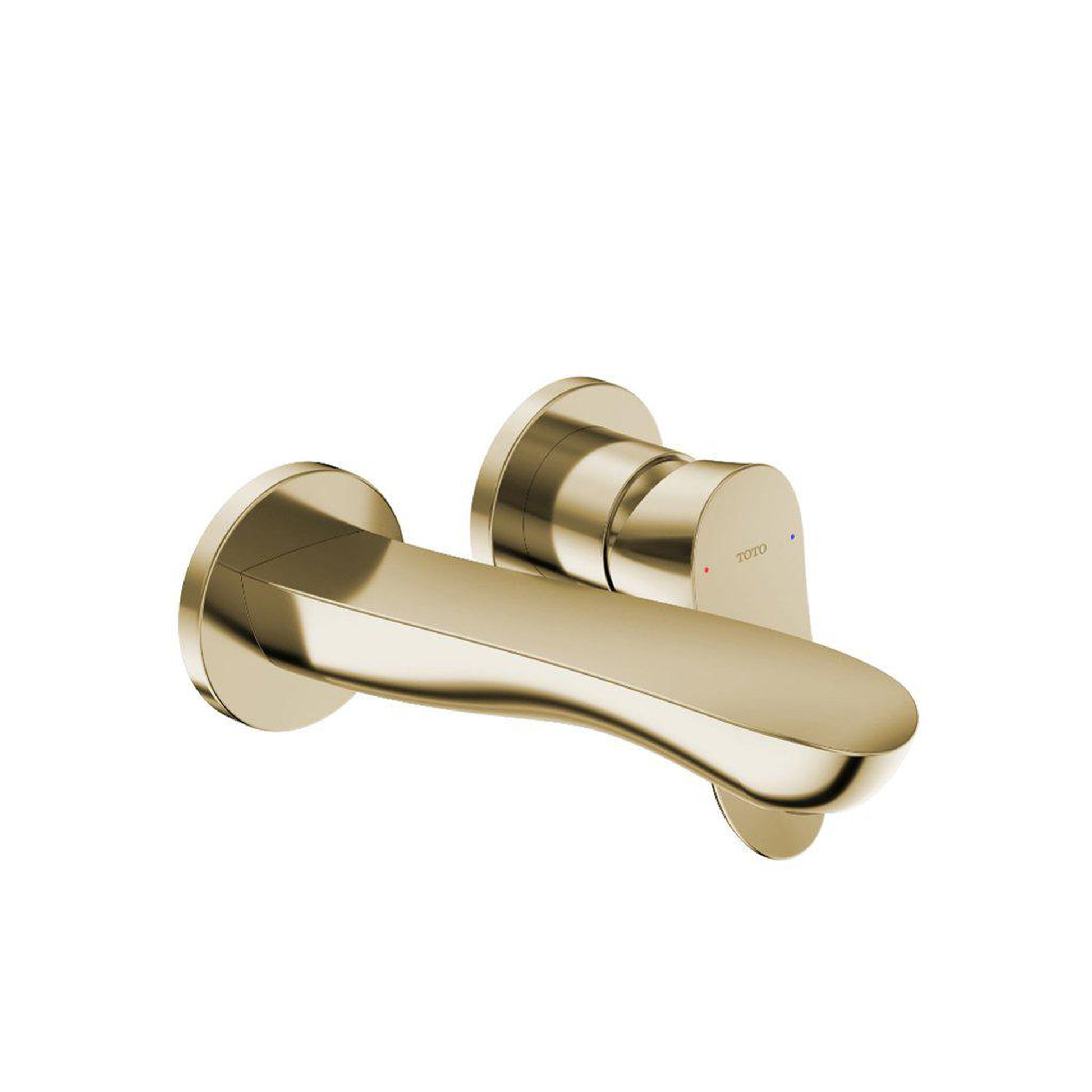 TOTO GO Polished French Gold 1.2 GPM Single-Handle Short Wall-Mounted Bathroom Sink Faucet With Comfort Glide