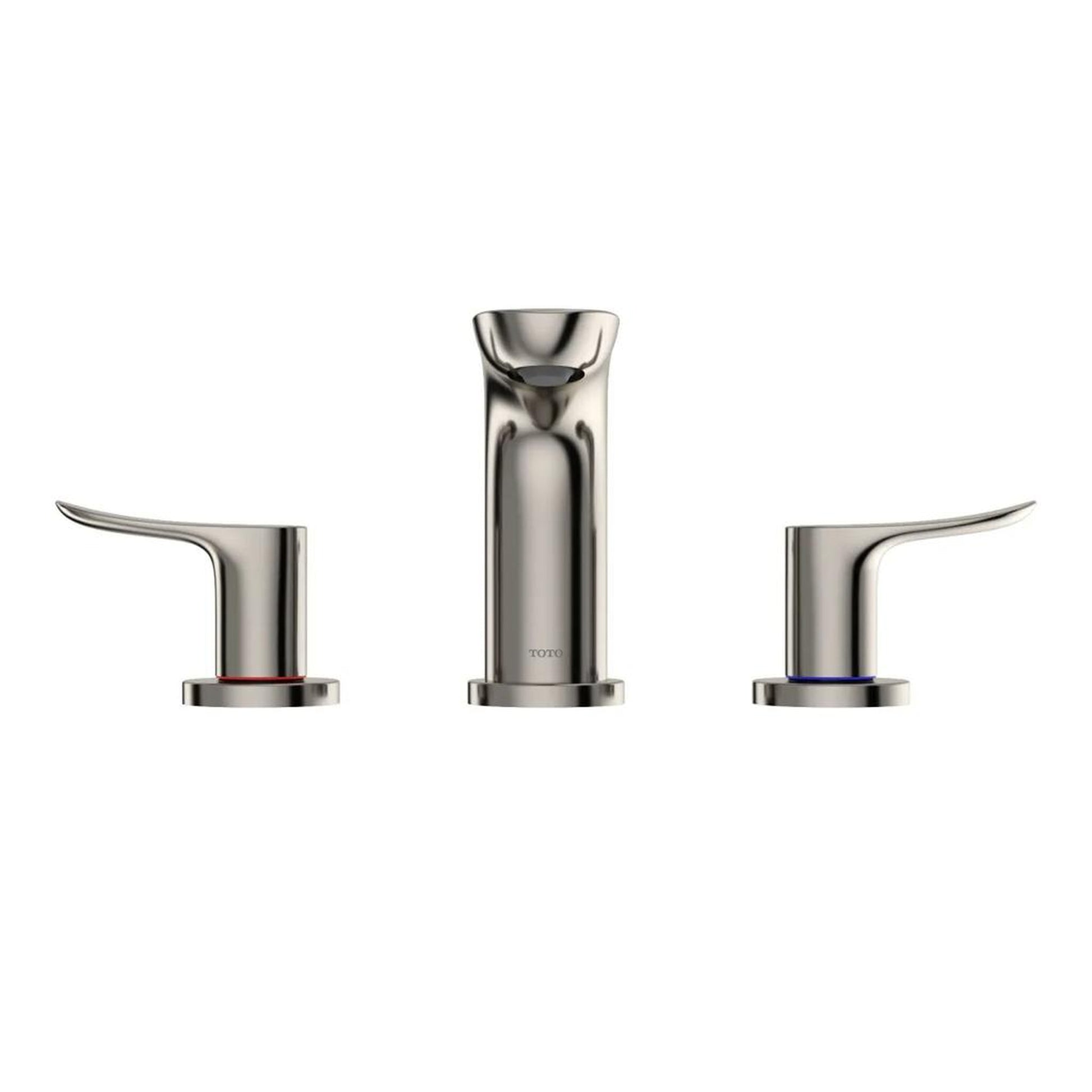 TOTO GO Polished Nickel 1.2 GPM Two-Handle Widespread Bathroom Sink Faucet With Drain Assembly