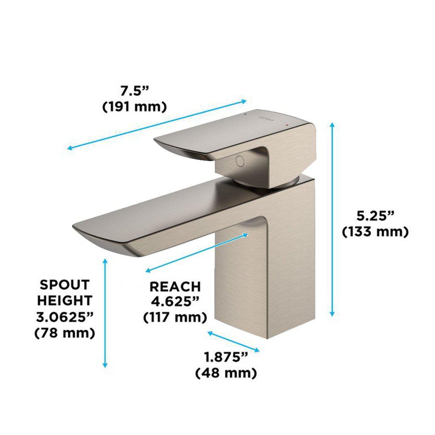 TOTO GR Brushed Nickel 1.2 GPM Single-Handle Bathroom Sink Faucet With Comfort Glide